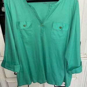 Macy’s Charter Club Green Blouse